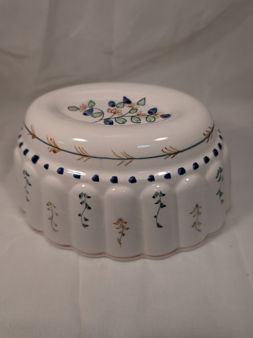 Vintage Secla Portugal Ceramic Mold Hand Painted Floral Mid Century